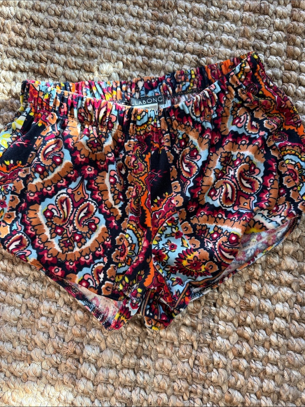 Billabong Paisley Velour Hot Pants - Small